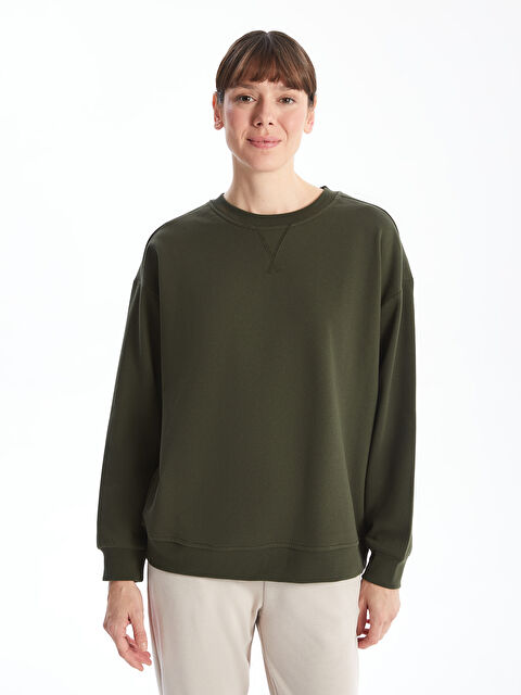 LC WAIKIKI Bisiklet Yaka Oversize Kadın Sweatshirt - W4LC14Z8-V9W