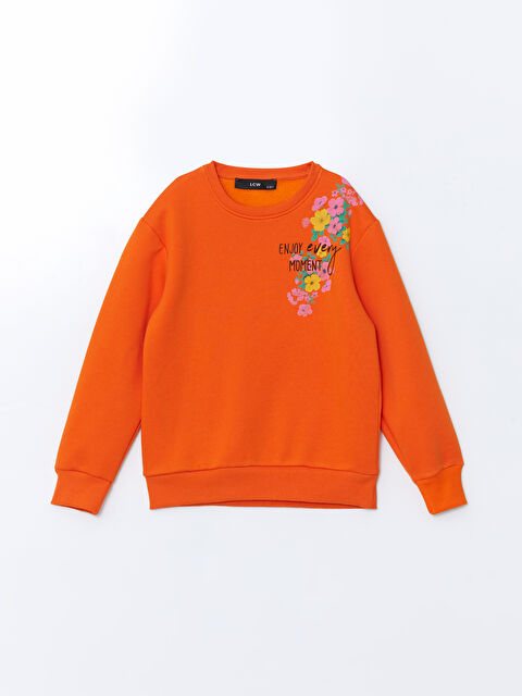 LCW Jeans Bisiklet Yaka Baskılı Kız Çocuk Sweatshirt - W4LD62Z4-GNN
