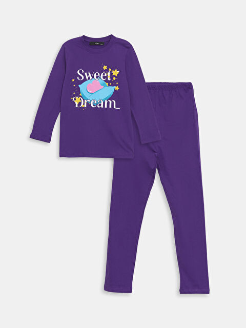 LCW Kids Bisiklet Yaka Kız Çocuk Pijama Takım - W4LD67Z4-H3T