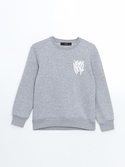 LCW Kids Bisiklet Yaka Baskılı Erkek Çocuk Sweatshirt - W4LD75Z4-GE9