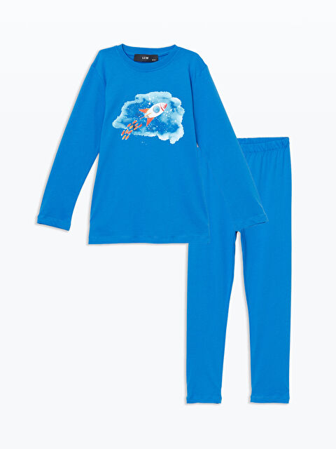LCW Kids Bisiklet Yaka Erkek Çocuk Pijama Takımı - W4LD78Z4-GJY
