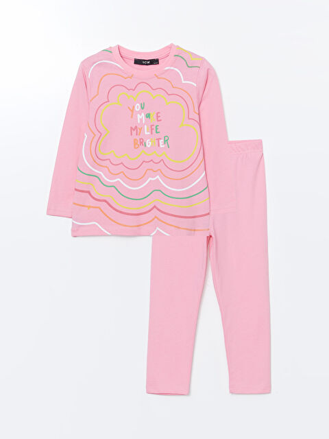 LCW Kids Bisiklet Yaka Kız Bebek Pijama Takımı - W4LE16Z1-FSX