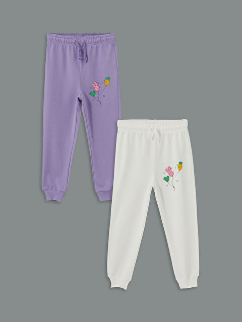 LCW Kids Beli Lastikli Kız Bebek Eşofman Alt 2'li - W4LE21Z1-GNG