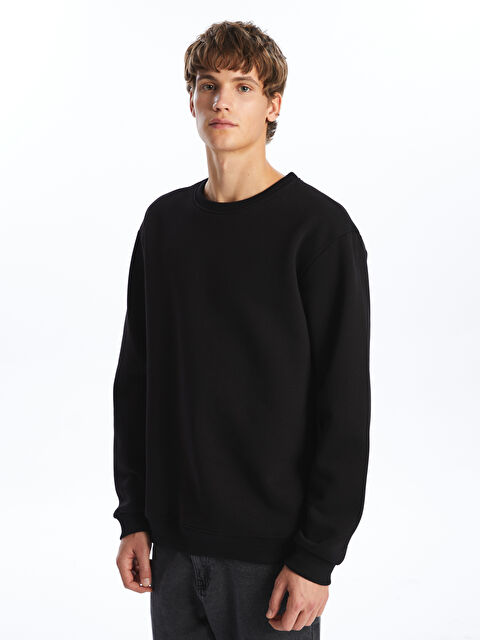 LC WAIKIKI Bisiklet Yaka Uzun Kollu Erkek Sweatshirt - W4LE71Z8-HEG