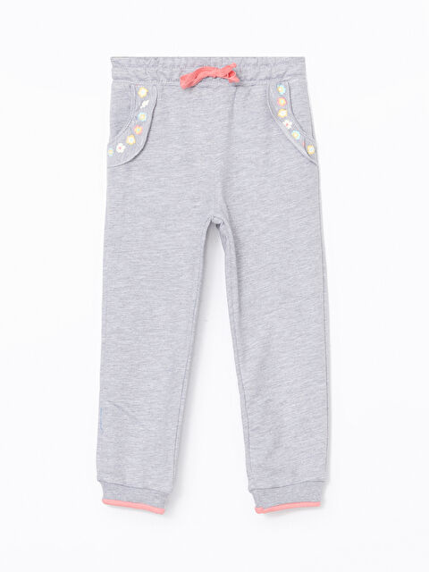 LCW Kids Beli Lastikli Kız Çocuk Eşofman Altı - W4LF02Z1-DEK