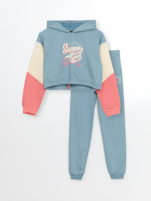 LCW Kids Kapüşonlu Kız Çocuk Eşofman Takım - W4LF19Z4-GW2