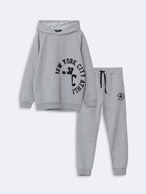 LCW Kids Kapüşonlu Erkek Çocuk Eşofman Takım - W4LF25Z4-DEK