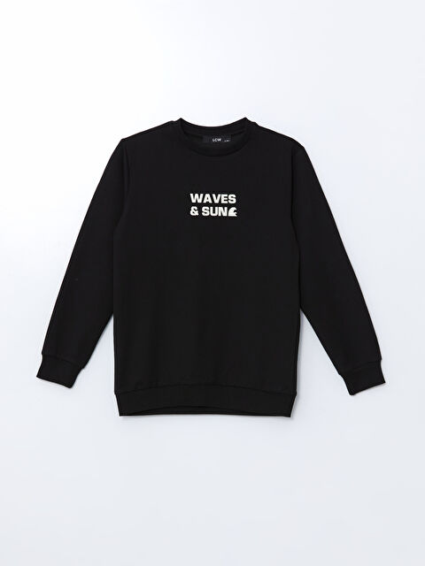 LCW Kids Bisiklet Yaka Baskılı Erkek Çocuk Sweatshirt - W4LF44Z4-HEG
