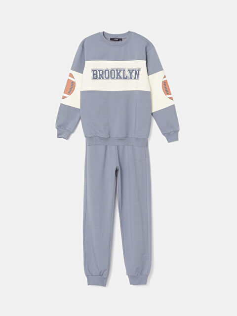 LCW Kids Bisiklet Yaka Baskılı Erkek Çocuk Eşofman Takım - W4LF50Z4-HDE