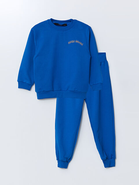 LCW Kids Bisiklet Yaka Baskılı Erkek Bebek Eşofman Takım - W4LF58Z1-CRH