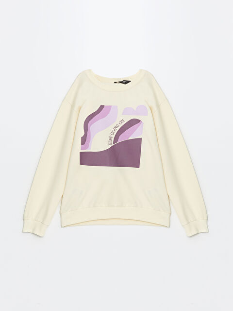 LCW Kids Bisiklet Yaka Kız Çocuk Sweatshirt - W4LF79Z4-FDU