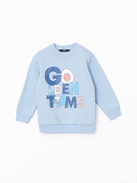 LCW Kids Bisiklet Yaka Baskılı Erkek Bebek Sweatshirt - W4LG02Z1-GJY