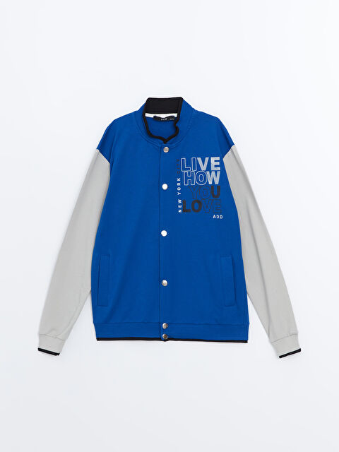 LCW Kids Baskılı Uzun Kollu Erkek Çocuk Kolej Ceket - W4LG72Z4-DP7