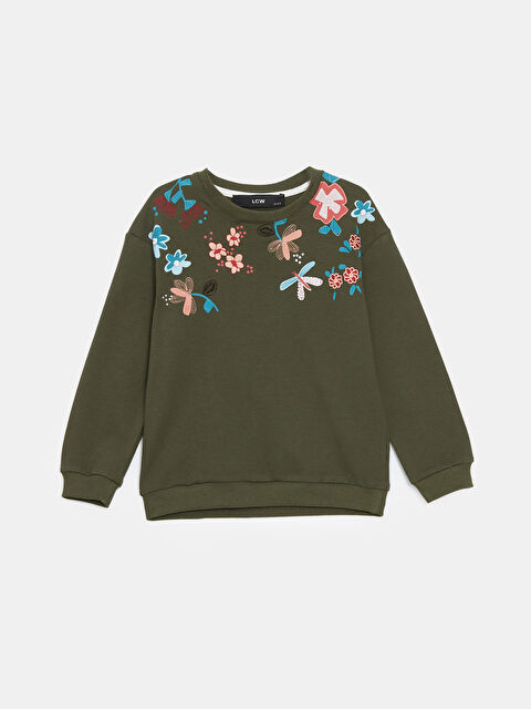 LCW Kids Bisiklet Yaka Baskılı Kız Çocuk Tişört - W4LG98Z1-GTT