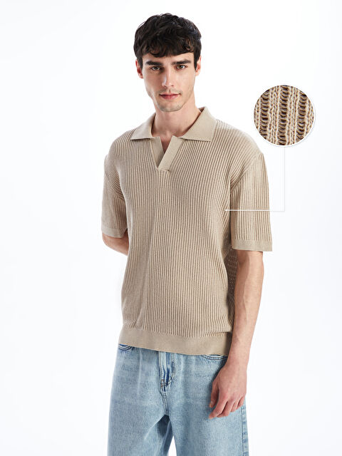 XSIDE Polo Yaka Kısa Kollu Erkek Triko Kazak - W4LH95Z8-CWP