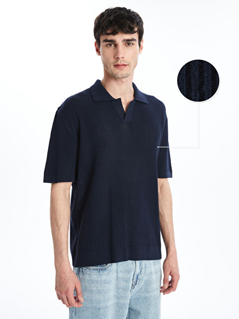 XSIDE Polo Yaka Kısa Kollu Erkek Triko Kazak - W4LH95Z8-HRZ