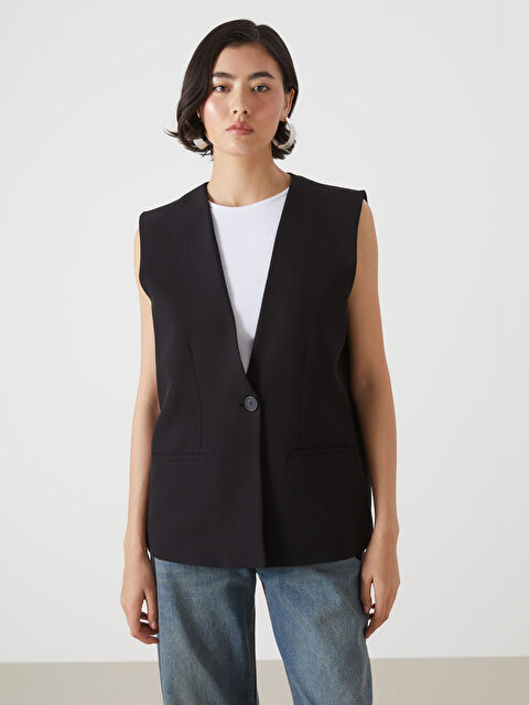 LCW Vision V Yaka Kadın Klasik Yelek - W4LH96Z8-CVL