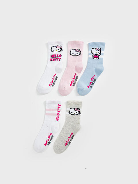 LCW Kids Hello Kitty Desenli Kız Çocuk Soket Çorap 5'li - W4LI11Z4-JYX