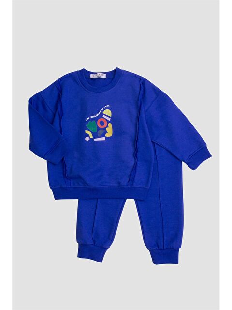 Kidex's Bisiklet Yaka Baskılı Erkek Bebek Eşofman Takım - W4LI42Z1-CSN