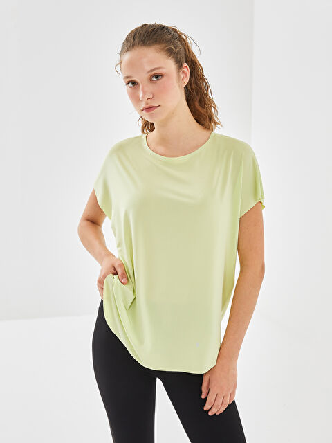 KOOR SPORT Bisiklet Yaka Kadın Tişört - W4LI89Z8-RVS