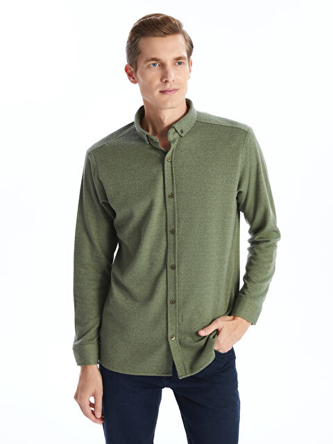 LCWAIKIKI Classic Slim Fit Uzun Kollu Erkek Gömlek - W4LJ18Z8-CWH