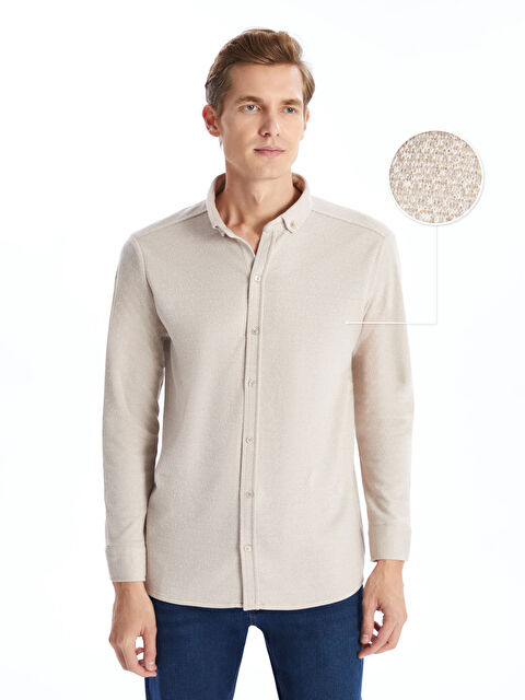 LCWAIKIKI Classic Slim Fit Uzun Kollu Erkek Gömlek - W4LJ18Z8-D6H