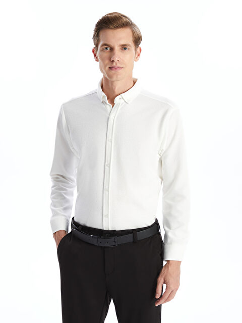 LCWAIKIKI Classic Slim Fit Uzun Kollu Erkek Gömlek - W4LJ18Z8-Q6K