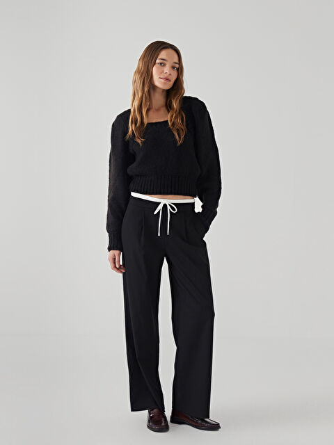 Natuvera Beli Lastikli Kadın Pantolon - W4LJ30Z8-RQL