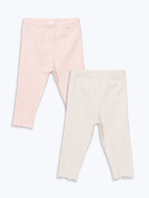 LCW baby Beli Lastikli Basic Kız Bebek Tayt 2'li - W4LJ40Z1-YPW