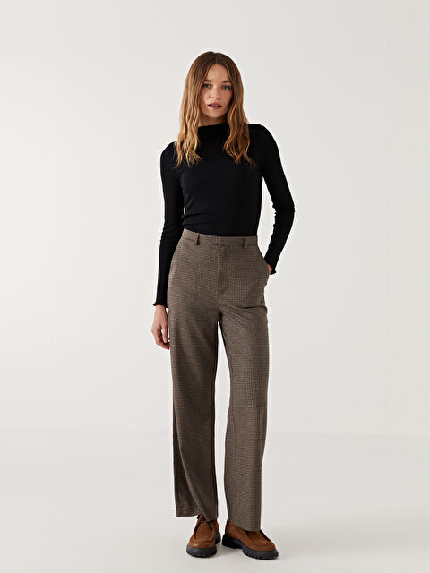 LCW Modest Loose Fit Ekose Kadın Pantolon - W4LJ43Z8-LLM