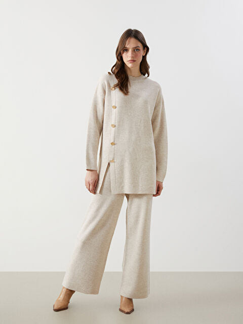 LCW Modest Beli Lastikli Geniş Paça Kadın Triko Pantolon - W4LJ62Z8-FDU