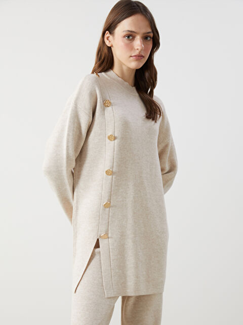 LCW Modest Dik Yaka Kadın Triko Tunik - W4LJ63Z8-FDU