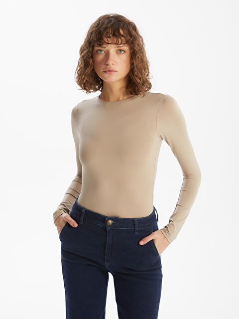 LCW Vision Bisiklet Yaka Kadın Bodysuit - W4LJ71Z8-GE8