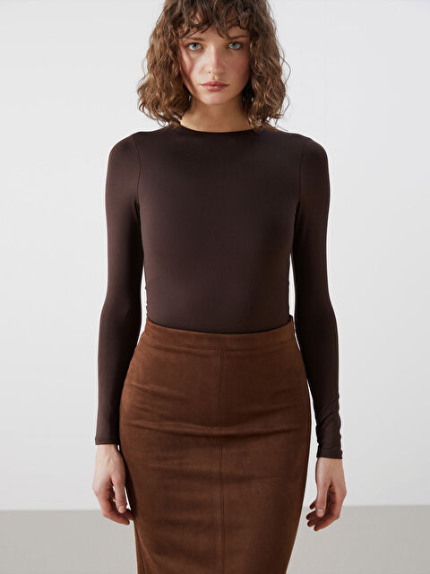 LCW Vision Bisiklet Yaka Kadın Bodysuit - W4LJ71Z8-HLD