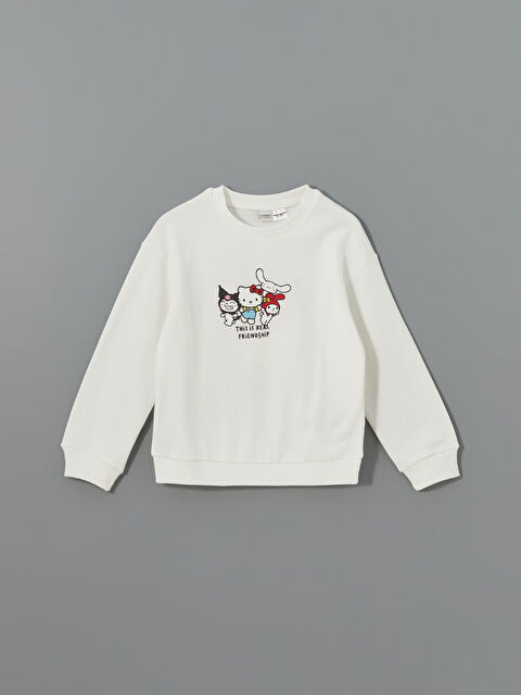 LCW Kids Bisiklet Yaka Hello Kitty Baskılı Kız Çocuk Sweatshirt - W4LJ72Z4-FDW