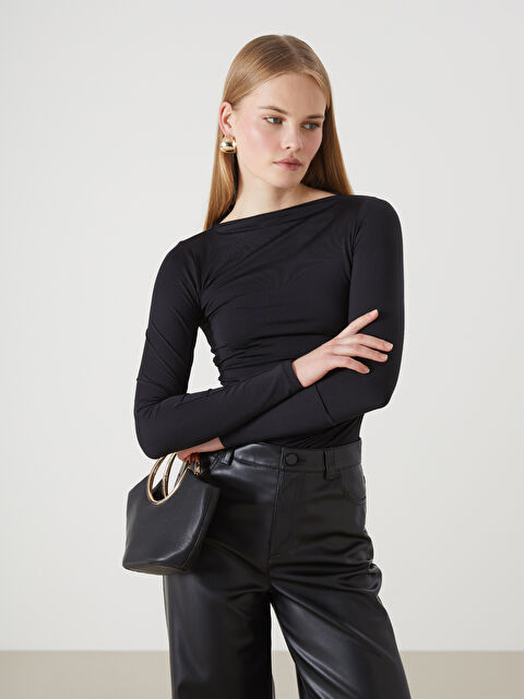 LCW Vision Dik Yaka Kadın Bodysuit - W4LJ80Z8-CVL