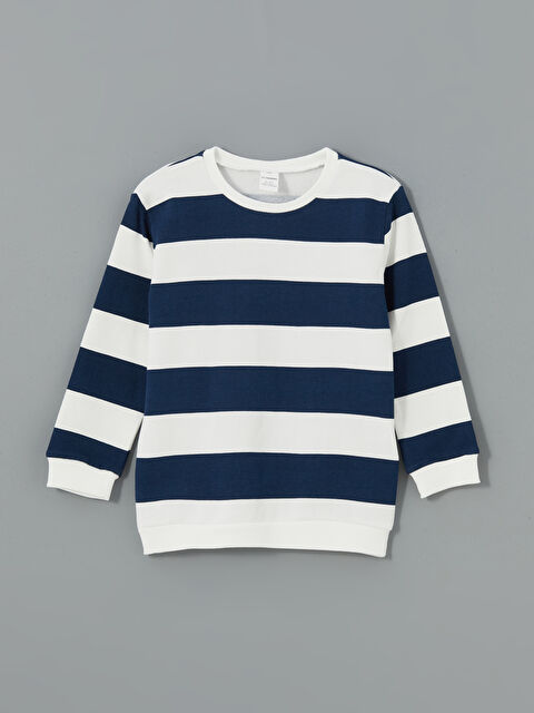 LCW Kids Bisiklet Yaka Baskılı Kalın Erkek Çocuk Sweatshirt - W4LL55Z1-LGB