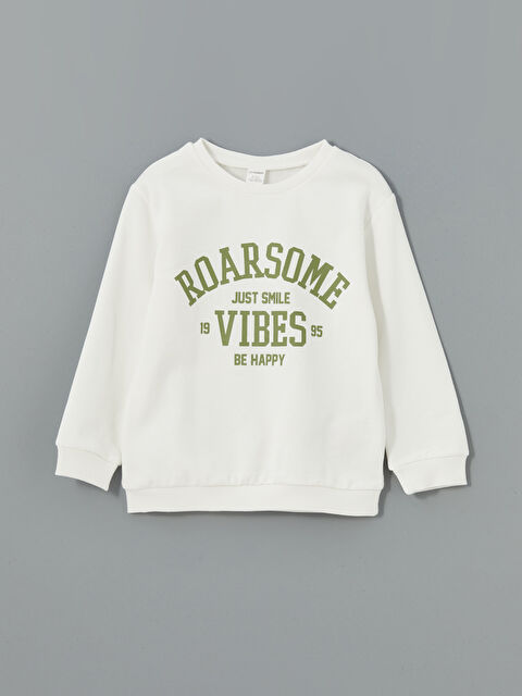 LCW Kids Bisiklet Yaka Baskılı Kalın Erkek Çocuk Sweatshirt - W4LL67Z1-FDU