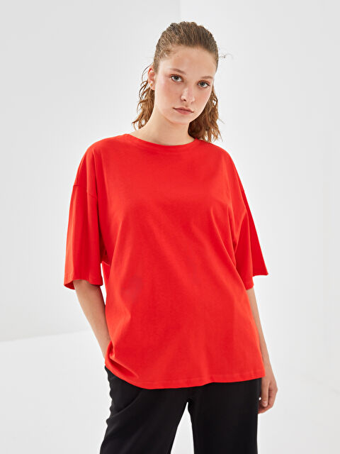 KOOR SPORT Bisiklet Yaka Kadın Tişört - W4LM11Z8-GXV