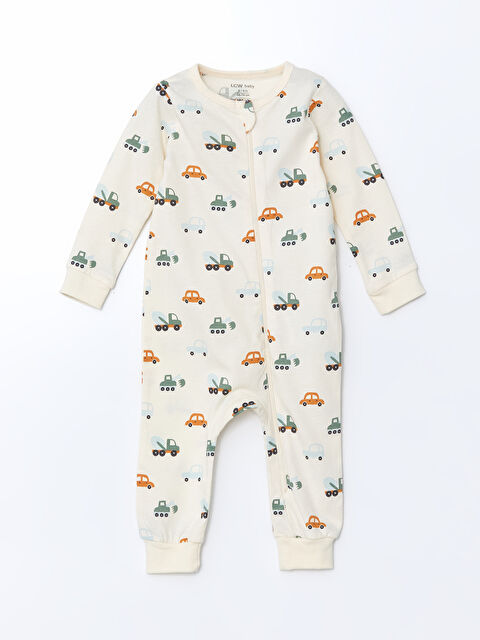 LCW baby Bisiklet Yaka Baskılı Erkek Bebek Tulum - W4LM74Z1-LRB