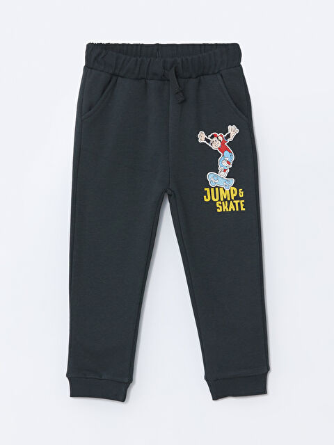 LCW Kids Beli Lastikli Nostaljik Maymun Baskılı Erkek Çocuk Eşofman Alt - W4LM88Z1-R4W