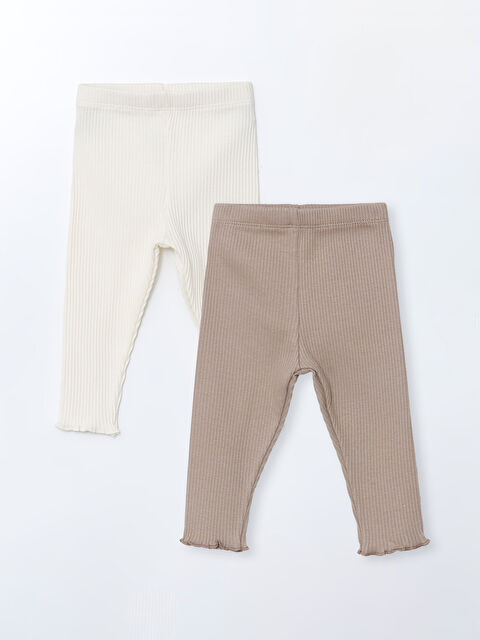 LCW baby Beli Lastikli Kız Bebek Tayt 2'li - W4LN40Z1-RCK