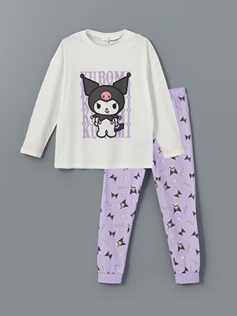 LCW Kids Bisiklet Yaka Kuromi Baskılı Kız Çocuk Pijama Takımı - W4LN66Z4-FDU