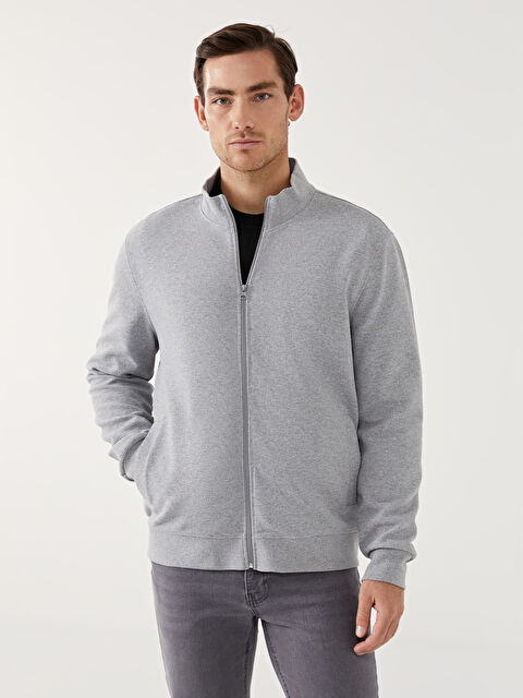 SOUTHBLUE Dik Yaka Erkek Fermuarlı Sweatshirt - W4LN78Z8-LAL