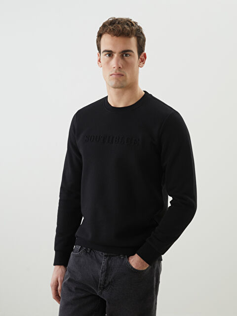 SOUTHBLUE Bisiklet Yaka Uzun Kollu Baskılı Erkek Sweatshirt - W4LO32Z8-CVL