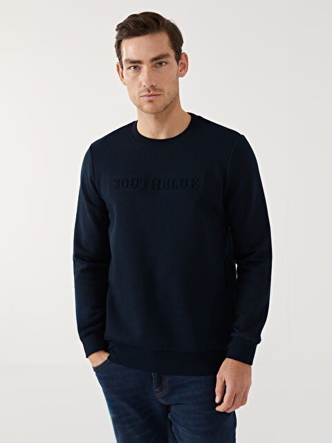 SOUTHBLUE Bisiklet Yaka Uzun Kollu Baskılı Erkek Sweatshirt - W4LO32Z8-RFH