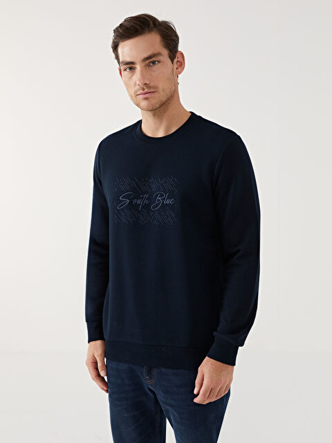 SOUTHBLUE Bisiklet Yaka Uzun Kollu Erkek Sweatshirt - W4LO33Z8-RFH