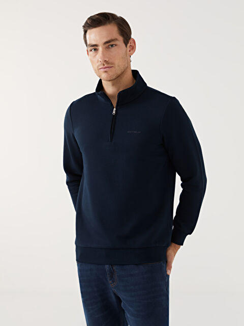 SOUTHBLUE Dik Yaka Uzun Kollu Baskılı Erkek Sweatshirt - W4LO34Z8-RFH