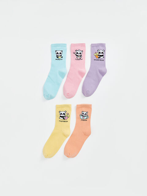 LCW Kids Desenli Kız Çocuk Soket Çorap 5'li - W4LO51Z4-J1L