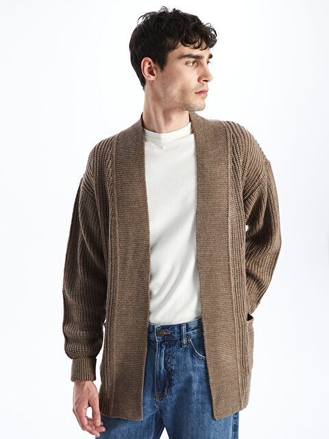 XSIDE Standart Kalıp Şal Yaka Erkek Triko Hırka - W4LO84Z8-D4N